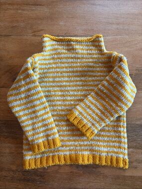 Babaã- striped Yellow and Cream Knit Sweater